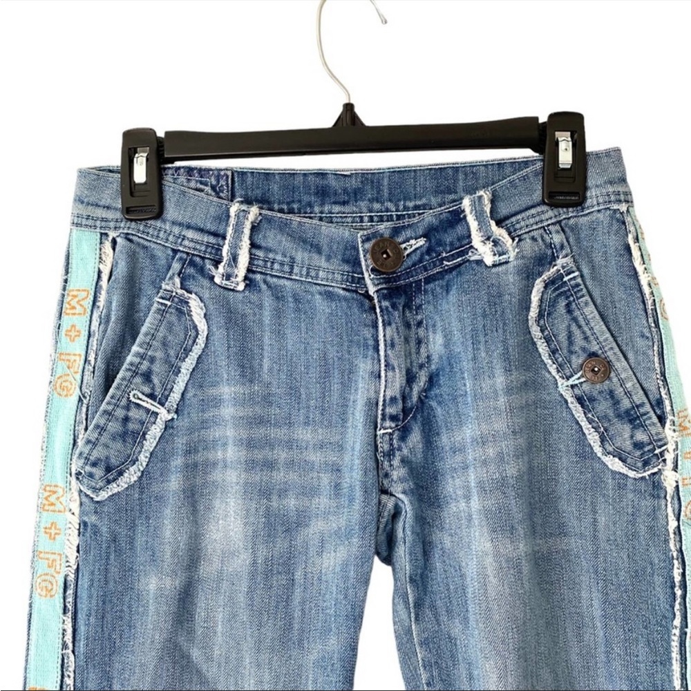 Vintage Marithe Francois Girbaud Side Stripe Low Rise Logo Jeans size 24 - Picture 2 of 5